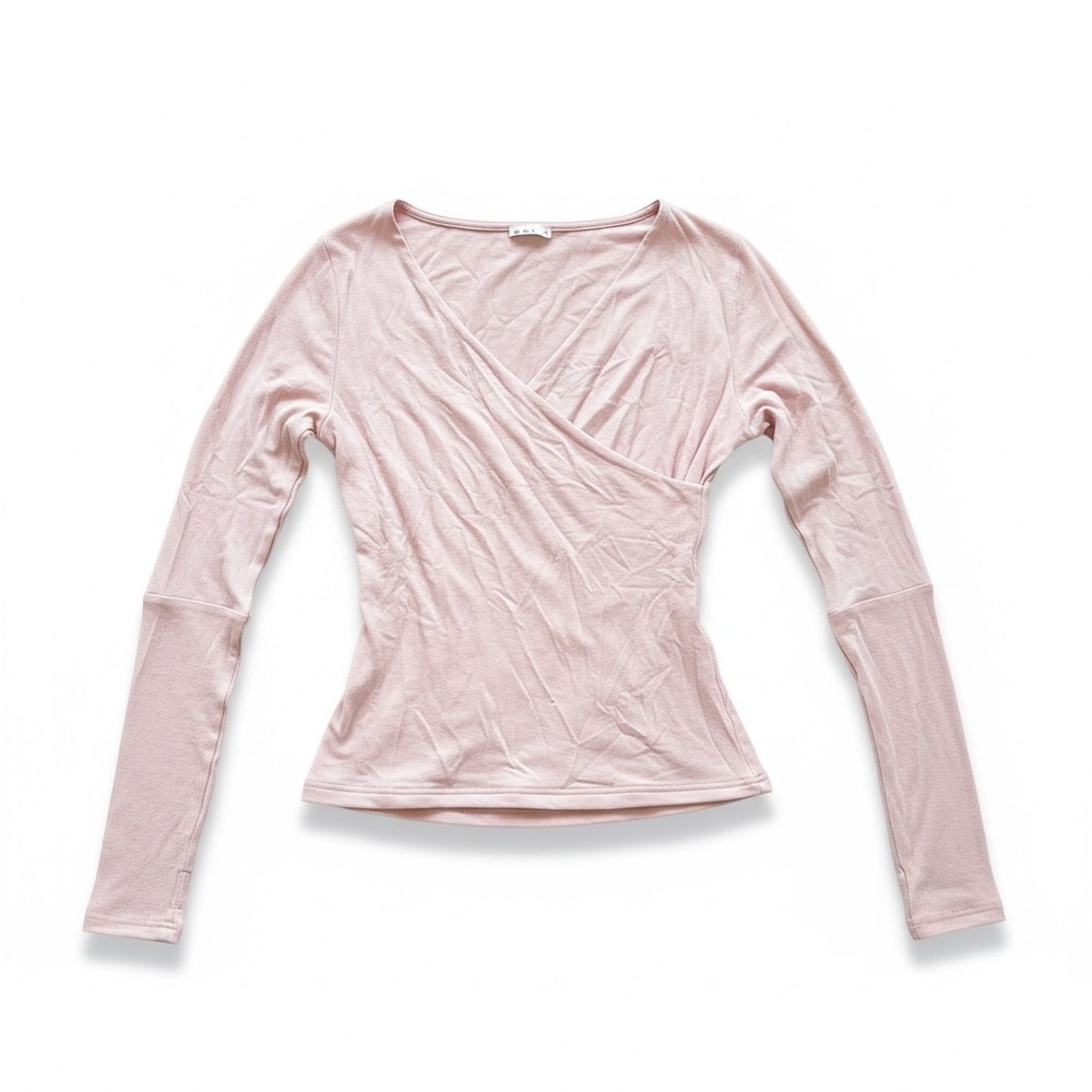 OGL Soft Pink Long Sleeve Wrap Top